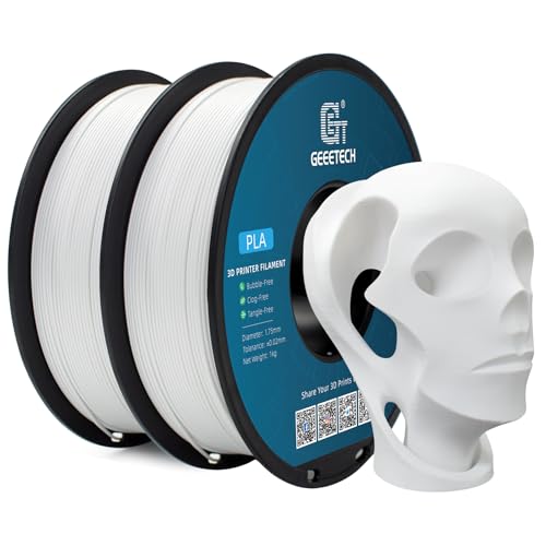 GEEETECH Filament PLA 1,75mm, für 3D Drucker PLA Filament 2 Spool, Weiß&Weiß 2kg von GEEETECH