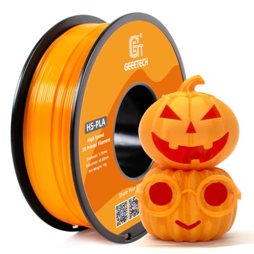 GEEETECH HS PLA Filament 1,75mm, High Speed PLA für 0-600 mm/s Hochgeschwindigkeitsdruck 3D-Drucker, HS PLA Orange 1 Spule 1kg GEEETECH HS PLA Filament 1,75mm, High Speed PLA für 0-600 mm/s Hochgeschwindigkeitsdruck 3D-Drucker, HS PLA Orange 1 Spule 1kg von GEEETECH