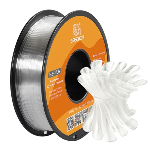 GEEETECH HS-PLA Filament 1,75mm pla Filament für Hochgeschwindigkeits-3D-Drucker, 1 Spule,1kg, Transparent von GEEETECH