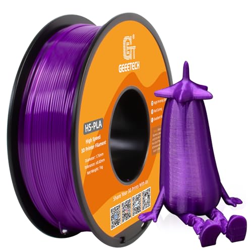 GEEETECH HS PLA Filament 1,75mm, High Speed PLA für 0-600 mm/s Hochgeschwindigkeitsdruck 3D-Drucker, HS PLA Lila 1 Spule 1kg von GEEETECH