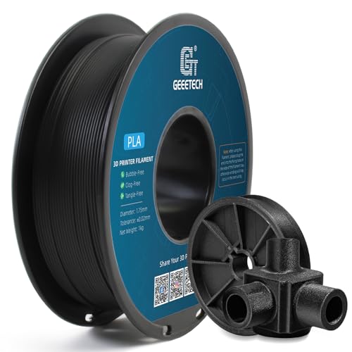 GEEETECH Kohlefaser PLA Filament, CF PLA Filament 1,75 +/- 0,02 mm, 1 kg Spule für 3D-Druck,Schwarz,Carbon Fibre pla von GEEETECH