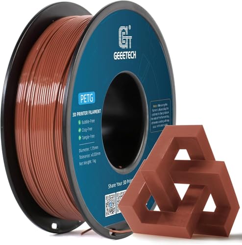 GEEETECH PETG Filament 1,75 mm, 3D Drucker Filament,1 kg pro Spule,Braun von GEEETECH