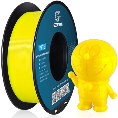 GEEETECH PETG Filament 1.75 mm 1kg Spool für 3D-Drucker, Gelb von GEEETECH
