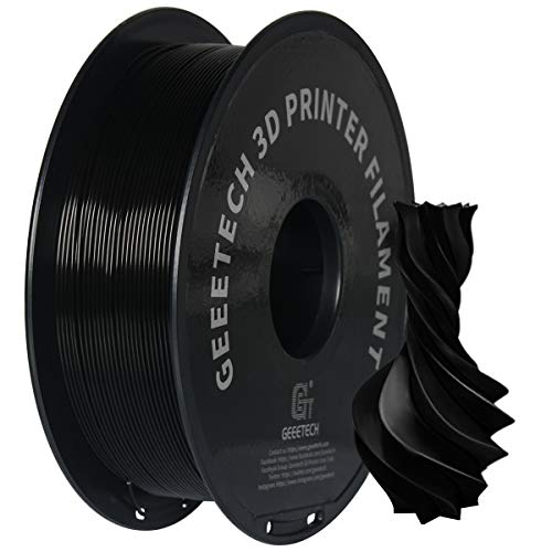 GEEETECH PETG Filament 1,75 mm schwarz 1 kg Spool für 3D-Drucker von GEEETECH