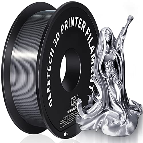 GEEETECH PLA Filament 1.75mm Silk Silber, 3d Drucker printer Filament PLA 1KG Spool von GEEETECH