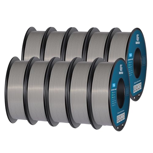 GEEETECH PLA Filament Grau, 10x1kg Spule für 3d Drucker von GEEETECH