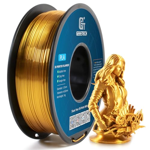 GEEETECH PLA Filament 1,75mm Silk Gold, 3D Drucker Filament PLA 1kg Spool von GEEETECH