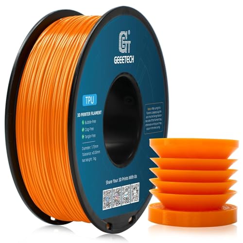 GEEETECH TPU filament 1,75mm Orange, Flexible 3D Drucker Filament 1kg 1 Spool von GEEETECH
