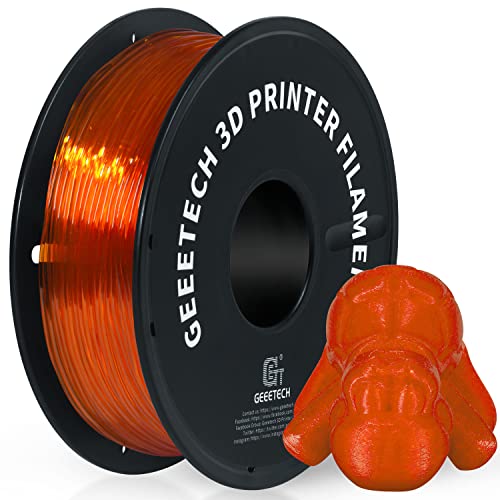 GEEETECH TPU filament 1.75mm Transparent Orange, Flexible 3D Drucker Filament 500g 1 Spool von GEEETECH