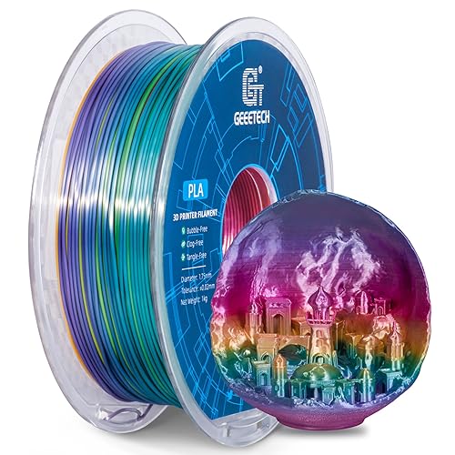 PLA filament 1.75mm Multicolor, GEEETECH Silky Rainbow 3D Drucker Filament PLA 1KG Spool, Color Gradient von GEEETECH