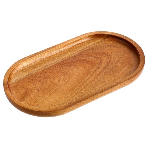 GEEHUA Serviertablett aus Akazienholz, 18 x 10 cm Naturholz Servierbrett ovaler Küchenteller Badezimmer Tablett Wurstteller für Party Abendessen Hochzeit Essen Obst Snacks Vorspeisen Couchtisch von GEEHUA