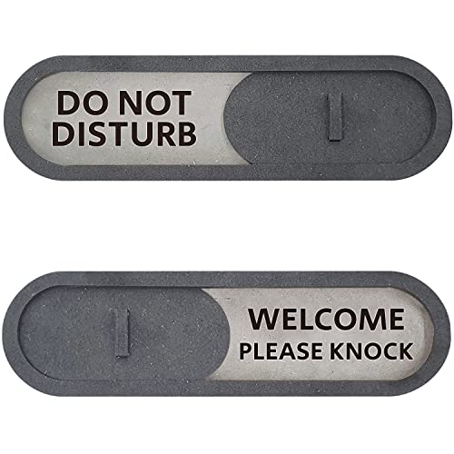 Do Not Disturb Welcome Please Knock Slider Sign (Gray) von GEEKBEAR
