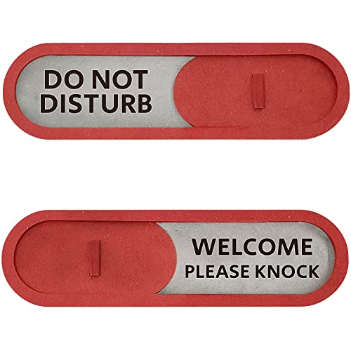 Do Not Disturb Welcome Please Knock Slider Sign (Red) von GEEKBEAR