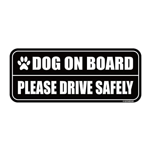 GEEKBEAR Auto-Magnet Hund an Bord, bunt, reflektierend, wetterbeständig, rechteckig, 22,1 x 8,9 cm (Schwarz/Schwarz) von GEEKBEAR