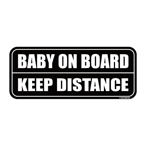 GEEKBEAR Baby on Board Magnet (Black/Black) – Baby on Board Aufkleber für Autos – Baby on Board – Keine Aufkleber oder Aufkleber, sondern Magnete – Baby on Board Schild von GEEKBEAR