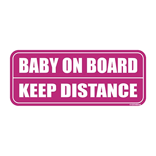 GEEKBEAR Baby on Board Magnet (Pink/Pink) – Baby on Board Aufkleber für Autos – Baby on Board – Keine Aufkleber oder Aufkleber, sondern Magnete – Baby on Board Schild von GEEKBEAR