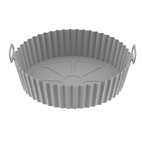 GEEKHOM Silikonform für Friteusen Zubehör, Silikoneinsatz für Heißluftfritteuse, Wiederverwendbar anstelle Airfryer Backpapier Pergamentpapier, Geeignet Airfryer Silikonbackformen für Backform von GEEKHOM