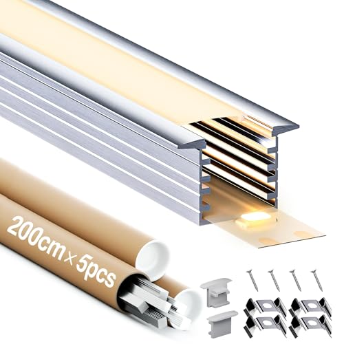 LED Aluminium Profil 2m 5 Stück, LED Schiene 2m und LED Kanal mit Matter Abdeckung, Kompatibel mit LED Streifen bis zu 10 mm Breite - Maße 14.3 x 14.1 mm LED Aluminium Profil 2m 5 Stück, LED Schiene 2m und LED Kanal mit Matter Abdeckung, Kompatibel mit LED Streifen bis zu 10 mm Breite - Maße 14.3 x 14.1 mm von GEEKLUX