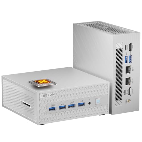 AE8 MAX AI Mini PC, AMD Ryzen 7 8745HS Prozessor Mini Computer (8C/16T, bis zu 4,9 GHz) 32 GB DDR5 RAM & 1 TB PCIe 4.0 SSD, unterstützt 8K Quad Display Desktop Gaming PC, USB4/WIFI6E/BT5.2/Windows 11 von GEEKOM