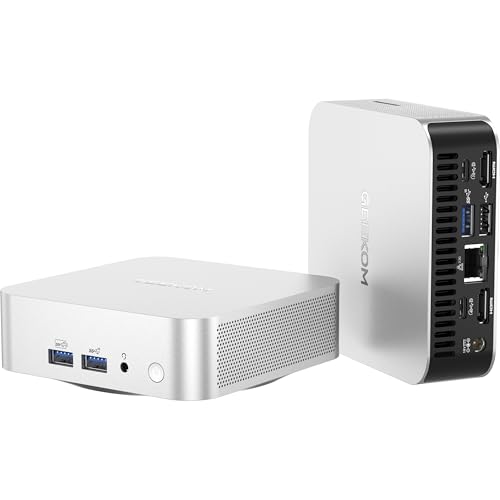 GEEKOM A6 Mini PC, AMD Ryzen 7 6800H (bis 4.7GHz), 16GB DDR5 RAM 512GB SSD, Mini Computer für Homeoffice & Kreativität, Mini Desktop PC Win 11 Pro | USB4 | 4K Quad Display | WiFi 6E & BT5.2 von GEEKOM