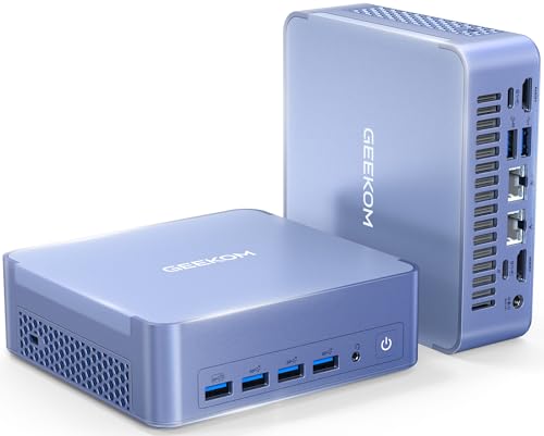 GEEKOM AX8 Max Mini-PC,AMD Ryzen R7-8745HS (bis zu 4,9 GHz),32GB DDR5 5600 MHz RAM,1TB PCIe 4.0 SSD, AMD Radeon 780M Gaming PC,Windows 11 Pro Mini Desktop Computer|Wi-Fi 6E|BT5.2|2x2,5G LAN|2xUSB4|8K von GEEKOM