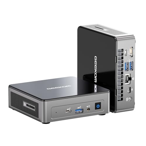 GEEKOM Mini PC Air 12 mit Intel Twin Lake N150(bis zu 3,6 GHz), 16 GB DDR5 4800MHz RAM 512 GB PCIe 3x4 SSD, Mini PC Windows 11 Pro Unterstützung 4K UHD(HDMI+DP 1.4), WiFi 6, BT 5.2, mit SD-Steckplatz von GEEKOM