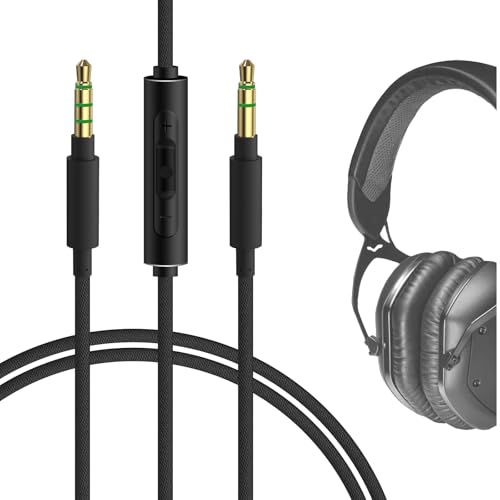 Geekria Audiokabel mit Mikrofon, kompatibel mit V-Moda Crossfade LP-Kopfhörern, 3,5 mm auf 3,5 mm geflochtenes Nylon-Ersatzkabel mit Inline-Mikrofon und Lautstärkeregler (1,2 m) von GEEKRIA