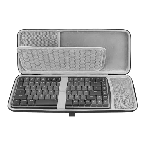 GEEKRIA Tastatur- und Maus-Kombihülle, kompatibel mit Logitech MX Mechanical Mini, Keychron K3 Version 2, LOFREE Flow84, MelGeek O2, Flow Lite 84, tragbare Hartschalen-Reisetasche (Dunkelgrau) von GEEKRIA