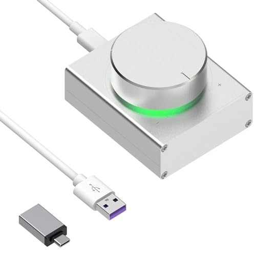 Geekria USB-Lautstärkeregler mit drehbarer Lautstärkeregelung und Ein-Tasten-Stummschaltfunktion,PC/Telefon-Audio-Fernbedienungs-Lautstärkeregler-Adapter.Unterstützt Win 7,8,10,Vista,Android (Silber) Geekria USB-Lautstärkeregler mit drehbarer Lautstärkeregelung und Ein-Tasten-Stummschaltfunktion,PC/Telefon-Audio-Fernbedienungs-Lautstärkeregler-Adapter.Unterstützt Win 7,8,10,Vista,Android (Silber) von GEEKRIA