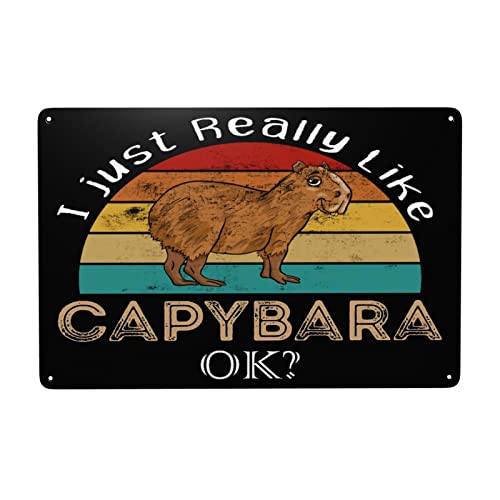 Capybara Schild I Just Reallys Like Capybaras Ok Signs I Just Reallys Like Capybaras Ok Metall-Blechschilder Vintage-Blechschild für Kabinendekoration, 20,3 x 30,5 cm, Metall-Wandkunst-Poster Capybara Schild I Just Reallys Like Capybaras Ok Signs I Just Reallys Like Capybaras Ok Metall-Blechschilder Vintage-Blechschild für Kabinendekoration, 20,3 x 30,5 cm, Metall-Wandkunst-Poster von GEERS