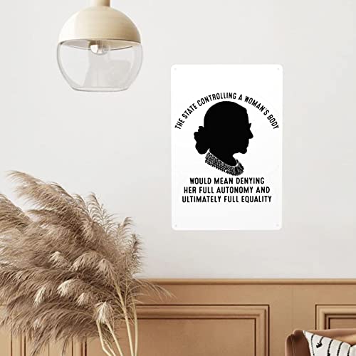 Rbg Schild Ruth Bader Ginsburg Schilder Ruth Bader Ginsburg Metall-Blechschilder Vintage lustige Blechschilder für Tür Dekor Schilder 20,3 x 30,5 cm Metall Wandkunst Poster von GEERS