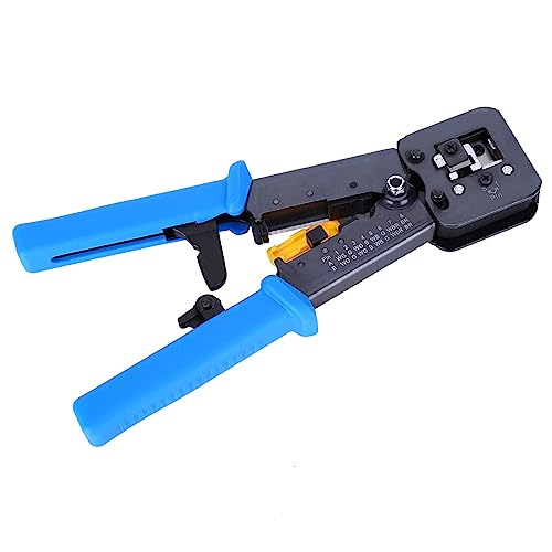 Ethernet Crimping Tool Kit, Multifunktionales Netzwerk Draht Crimper Draht Stripper Tool Ethernet Crimper -Kabel Stripper Crimping Werkzeugdraht Stripping Snips Drahtzange (JL-376T) von GEERYZHE