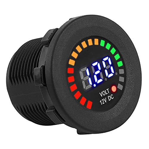 GEERYZHE 12V Motorradauto -LED Digital Voltmeter Wasserdichtes Spannungsmessgerät Schwarz von GEERYZHE