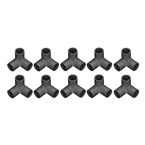 GEERYZHE 3-Wege-Rohranpassungen-10pcs Hochwertiger PVC-Kunststoff-T-Shinle-T-Shine-Eckanschluss mit Einem Innendurchmesser von 20 Mm für Mehrzweck-Projekte (BLACK) von GEERYZHE