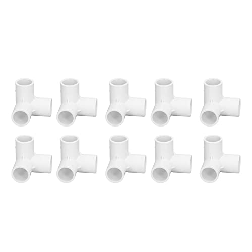GEERYZHE 3-Wege-Rohranpassungen-10pcs Hochwertiger PVC-Kunststoff-T-Shinle-T-Shine-Eckanschluss mit Einem Innendurchmesser von 20 Mm für Mehrzweck-Projekte (WHITE) von GEERYZHE