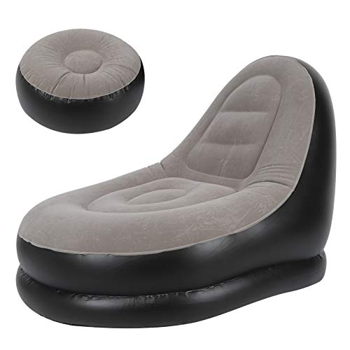 GEERYZHE Aufblasbare Couch, Klappbare Liegefeste Sofa Stuhl Blow -up Stuhl Aufblasbare Spielstuhl mit Fußstopp für Film Outdoor Room Schlafzimmer Gartenlesen Camping, 59.1x39.4x33.5in von GEERYZHE