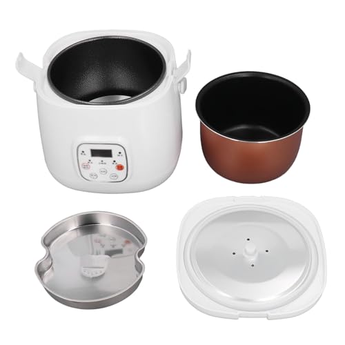 GEERYZHE Reiskocher, Auto Reiskocher Mini - Elektrische Lunchbox mit 2 L 12 V Schnelles Anti -Stick Isolierung Reservierungsfunktion Gute Versiegelung mit Dampfplatten Elektro Reis von GEERYZHE