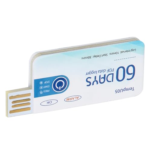 GEERYZHE TEMPU05 Verfügbares USB -Temperaturdaten Logger - Einzelverwendungsrekorder mit PDF Bericht Zur Einfachen Überwachung (TempU05) von GEERYZHE