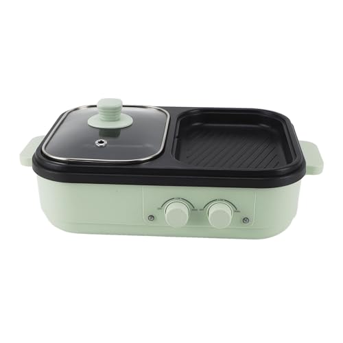 Hotpot Pot Electric, 1300W Elektrokocher Hot Pot Heißtopf Elektro Elektrik mit Abteiler Non Stock Dual Sides Electric Heißtopf Frittierkochtopf für Innen Im Freien Grüne Gebrauch (EU -Stecker 220 V) von GEERYZHE
