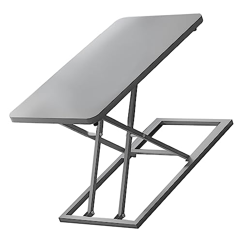 Stehschreibtisch, Stehender Computer Lifttisch Stand -up -Schreibtisch Büroschreibtisch mit 7 Zahnradklapper Laptop Schreibtisch Erhöhung des Rahmens Mobile Arbeitstisch für Standtisch Sit Stand von GEERYZHE