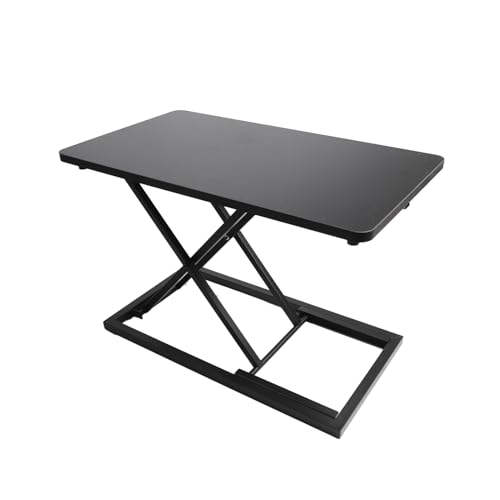 Stehschreibtisch, Stehender Computer Lifttisch Stand -up -Schreibtisch Büroschreibtisch mit 7 Zahnradklapper Laptop Schreibtisch Erhöhung des Rahmens Mobile Arbeitstisch für Standtisch Sit Stand von GEERYZHE