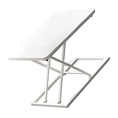 Stehschreibtisch, Stehender Computer Lifttisch Stand -up -Schreibtisch Büroschreibtisch mit 7 Zahnradklapper Laptop Schreibtisch Erhöhung des Rahmens Mobile Arbeitstisch für Standtisch Sit Stand von GEERYZHE