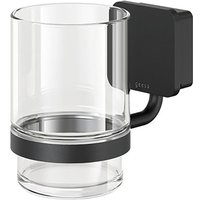 Zahnputzbecher mit Halterung - Glashalter Bad, schwarz matt - Geesa von GEESA
