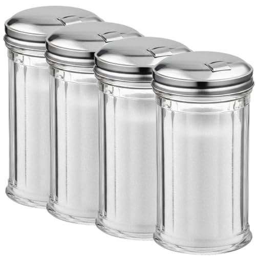 GEEX DEPOT Zuckerausgießer mit Edelstahldeckel, transparenter Kunststoff-Zuckerstreuer/Spender mit 360 ml Fassungsvermögen, 4 Stück GEEX DEPOT Zuckerausgießer mit Edelstahldeckel, transparenter Kunststoff-Zuckerstreuer/Spender mit 360 ml Fassungsvermögen, 4 Stück von GEEX DEPOT