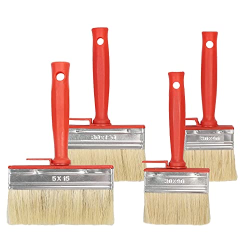 4 Stück Flächenstreicher Set Terrassenbürste Flachpinsel Lasurpinsel 90 mm 90 mm 120mm und 150 mm für Handschuhe Werkzeugpinsel für Wand Möbel Zaun Holz Malen von GEFAEJIFO