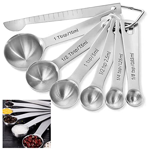 Measuring Cups Und Spoons für Kochen Backen Measuring Spoons Edelstahl Messbecher Measuring Cups Messbecher Und Messlöffel Set Spoons Set Backwerkzeug Zum Backen Und Kochen 6 Messlöffel 1 Messlineal Measuring Cups Und Spoons für Kochen Backen Measuring Spoons Edelstahl Messbecher Measuring Cups Messbecher Und Messlöffel Set Spoons Set Backwerkzeug Zum Backen Und Kochen 6 Messlöffel 1 Messlineal von GEFAEJIFO