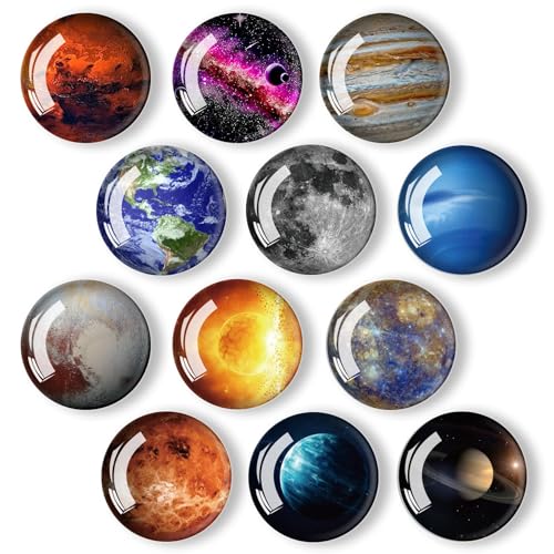 12 Stücke Planet Kühlschrankmagnete Magnete Kinder Kühlschrank Magnete, Magnete Kühlschrank, Magnete Kinder Geeignet für Whiteboards, Kühlschränke, Fotos Usw (Runde/30 Mm) von GEFIRE