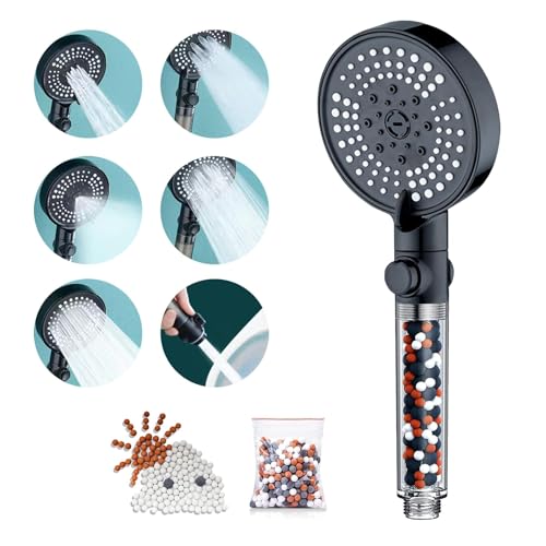 GEFIRE Duschkopf mit Filter Schwarz Handbrause Brausekopf Dusche Duschkopf DruckerhöHend Duschkopf Wassersparend mit Duschfilter PP Filter Baumwolle Free Duschkopf Mineralperlen GEFIRE Duschkopf mit Filter Schwarz Handbrause Brausekopf Dusche Duschkopf DruckerhöHend Duschkopf Wassersparend mit Duschfilter PP Filter Baumwolle Free Duschkopf Mineralperlen von GEFIRE