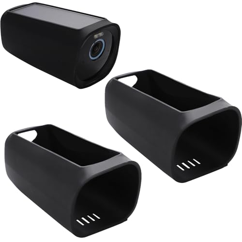 GEFIRE Wetterfeste Silikonhülle für Eufy Security EufyCam 3 2 Stück UfyCam Silikonhäute Überwachungskamera Schützen mit UV-Schutz und Wetterfester Silikonhülle, Soft, Durable, Schwarz von GEFIRE