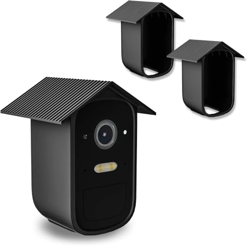 GEFIRE Wetterfeste Silikonhülle für EufyCam 2C / 2C Pro 2 Stück UfyCam Silikonhäute Überwachungskamera Schützen mit UV-Schutz und Wetterfester Silikonhülle, Waterproof, Soft, Durable, Schwarz von GEFIRE